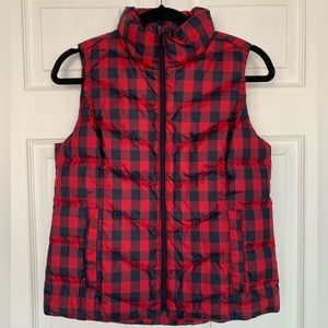 NWT Land’s End Plaid Down Vest